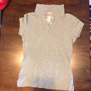 Grey Abercrombie and Fitch polo